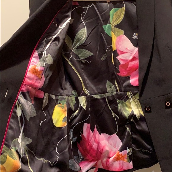 Ted Baker Black Blazer with Rose Gold Buttons - Picture 3 of 4